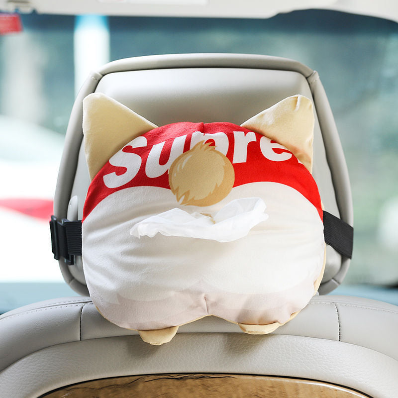 Car Tissue Box Storage Supplies Creative Cute Paper Hanging Corgi Ass Cartoon