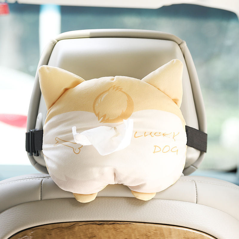 Car Tissue Box Storage Supplies Creative Cute Paper Hanging Corgi Ass Cartoon