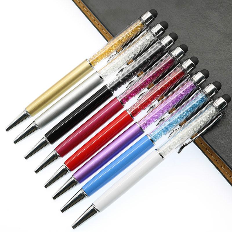 1@#1pcs Diamond Crystal Ballpoint Pen Multifunction Touch Gel Ink Pen Roller Ball Pen Stationery Ball-Point 0.5mm Drop Shipping