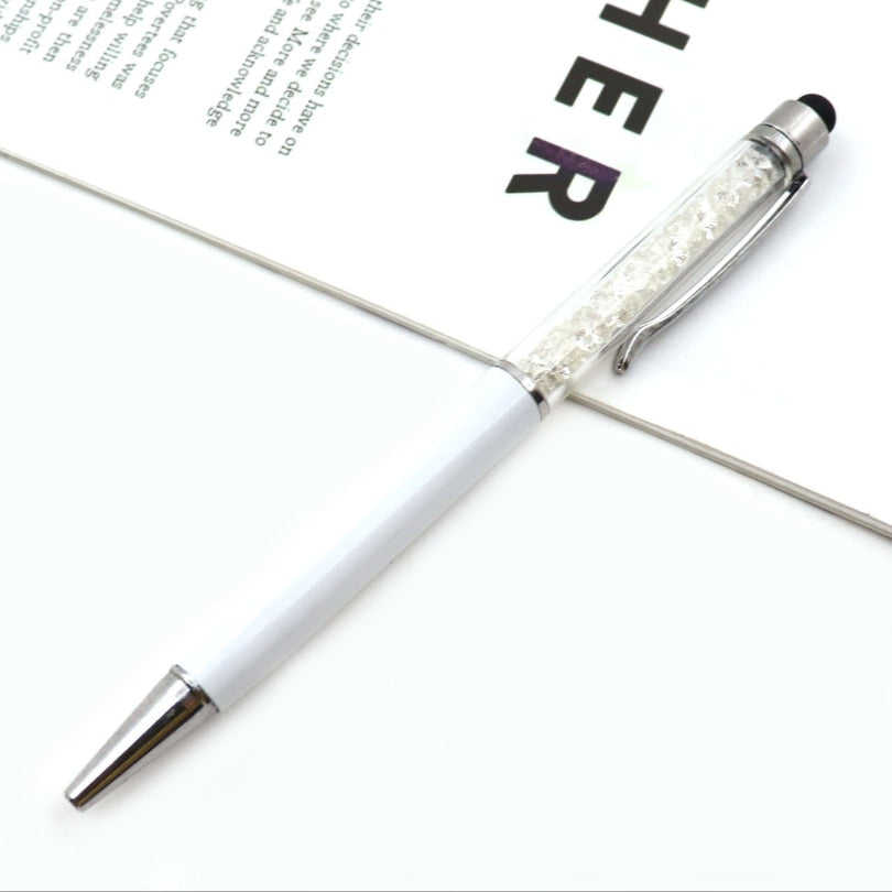 1@#1pcs Diamond Crystal Ballpoint Pen Multifunction Touch Gel Ink Pen Roller Ball Pen Stationery Ball-Point 0.5mm Drop Shipping