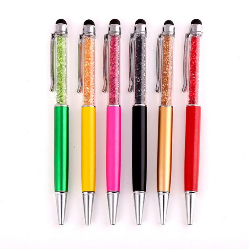 1@#1pcs Diamond Crystal Ballpoint Pen Multifunction Touch Gel Ink Pen Roller Ball Pen Stationery Ball-Point 0.5mm Drop Shipping