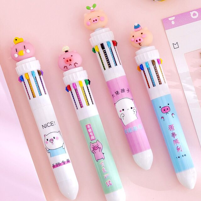 10 Colors Ballpoint Pen Kawaii Stationery Cute Pens Novelty Cute Kawaii Pen Student Writing Gel Pens Learning Office Supplies