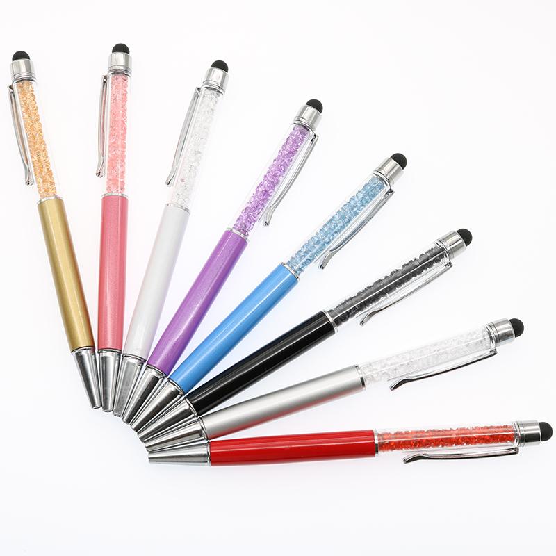 1@#1pcs Diamond Crystal Ballpoint Pen Multifunction Touch Gel Ink Pen Roller Ball Pen Stationery Ball-Point 0.5mm Drop Shipping