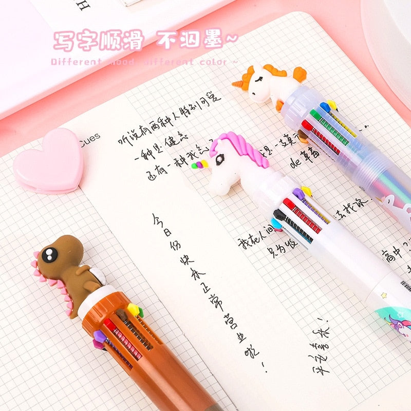 10 Colors Ballpoint Pen Kawaii Stationery Cute Pens Novelty Cute Kawaii Pen Student Writing Gel Pens Learning Office Supplies