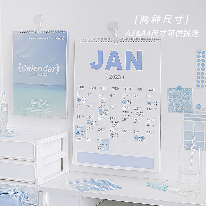 Clear 2023 A3 A4 wall calendar