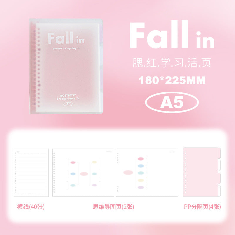 Fall in ♥ Gradient Blush   loose-leaf notebook