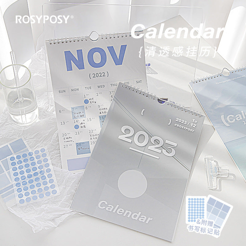 Clear 2023 A3 A4 wall calendar