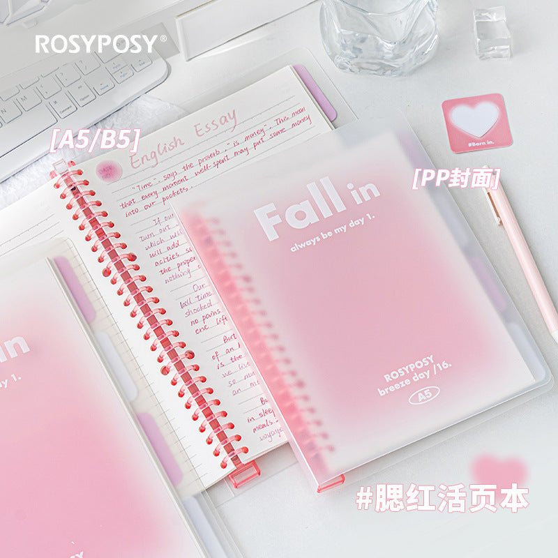 Fall in ♥ Gradient Blush   loose-leaf notebook