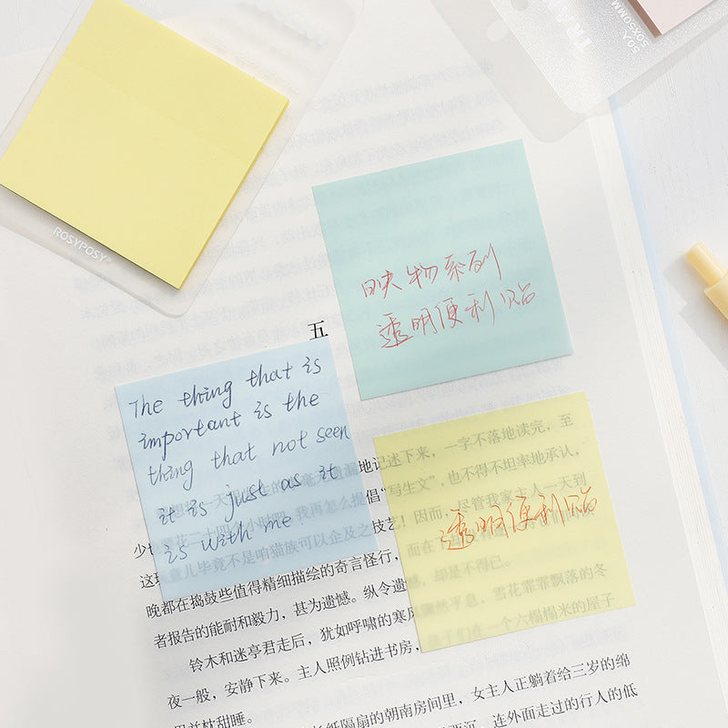 Color transparent post-it notes