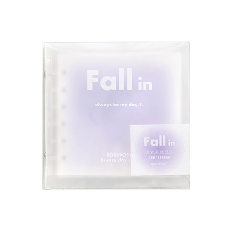 Fall in ♥ Square loose-leaf notebook, gradient removable notebook