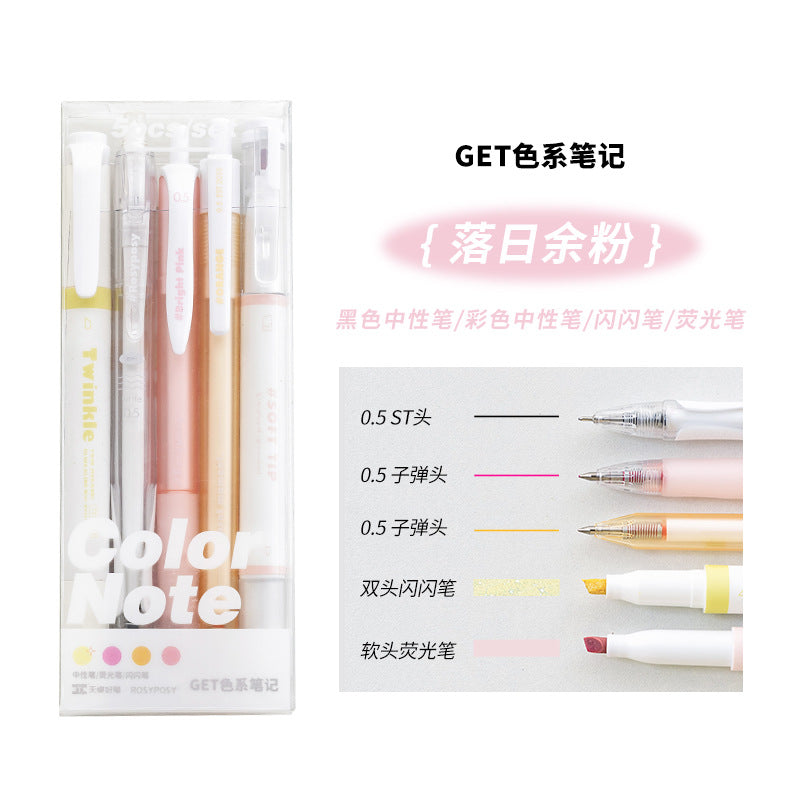 Get Color pen set ♥ Neutral PEN + highlighter