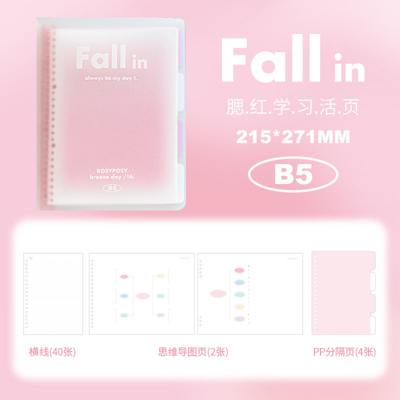 Fall in ♥ Gradient Blush   loose-leaf notebook