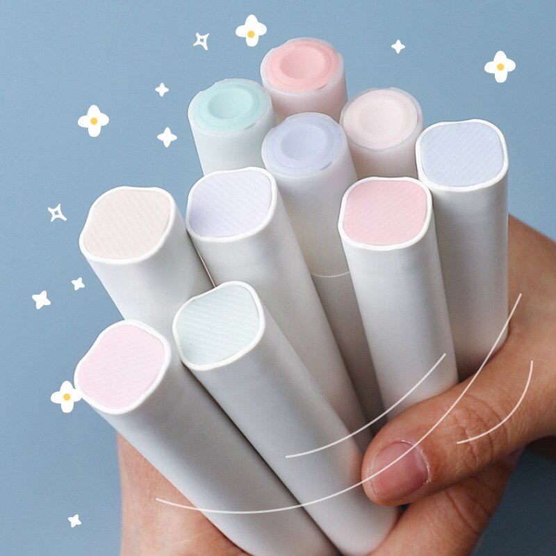 4pcs Light Color Highlighter Pens Set 1-4mm Super Soft Brush Spot Liner Art Marker for Drawing Paint Office School A7079