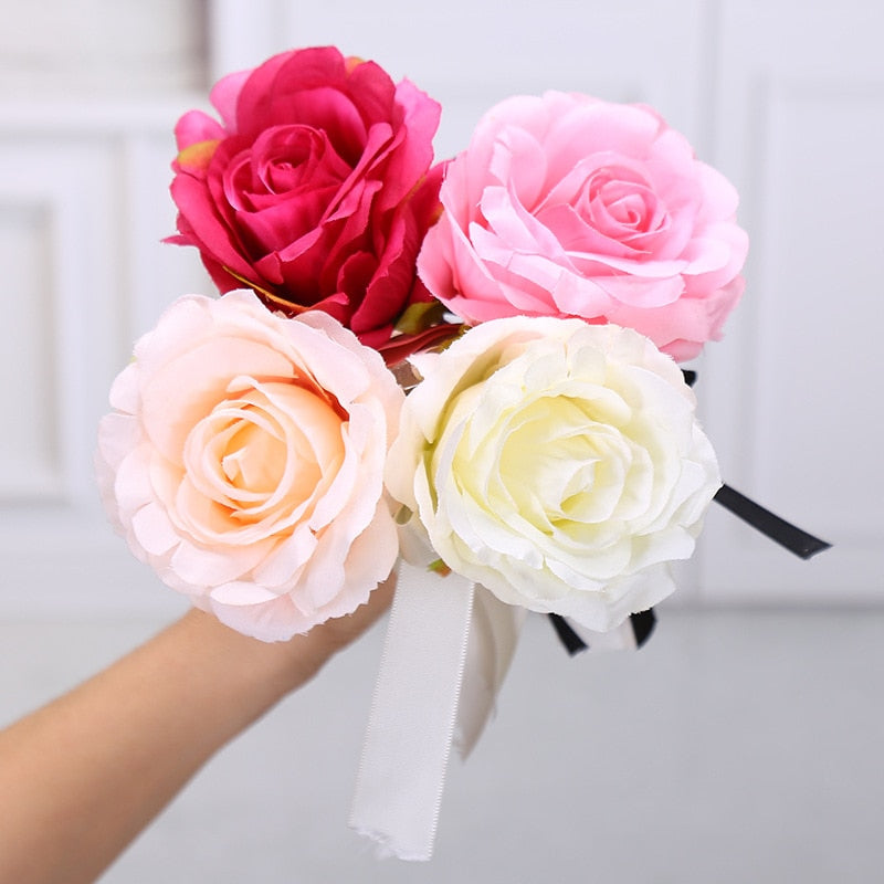 1PCS Creative Simulation Rose Flower Bow Ballpoint Pen Valentine's Day Ballpoint Pens Writing Pen Wedding Gift Pen Office Supply