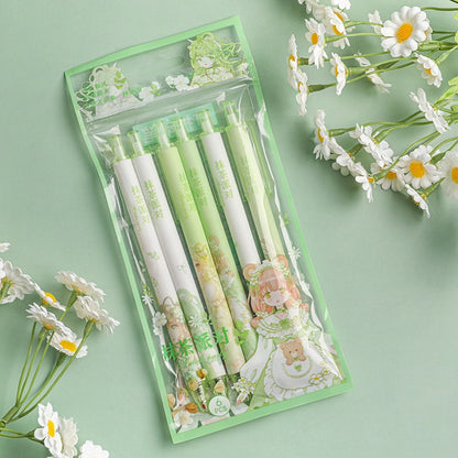 6pcs/set Japanese Stationery Cute Pens Stationary Pens Back To School Korean Stationery Kawaii Gel Pens Office School Supplies