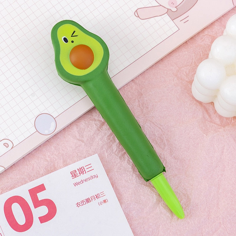 0.5mm Kawaii Animals Stress Relieve Squishy Gel Pen Signature Squeeze Foam Pen Cute School Office Supplies Gift Stationery