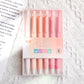 6Pcs/Set Cute Morandi Color Press Gel Pen ST Nib 0.5mm Black Ink Office Signature Pen Student Kawaii Stationery Writing Supplies
