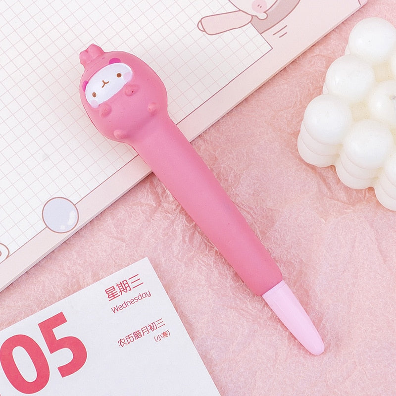 0.5mm Kawaii Animals Stress Relieve Squishy Gel Pen Signature Squeeze Foam Pen Cute School Office Supplies Gift Stationery