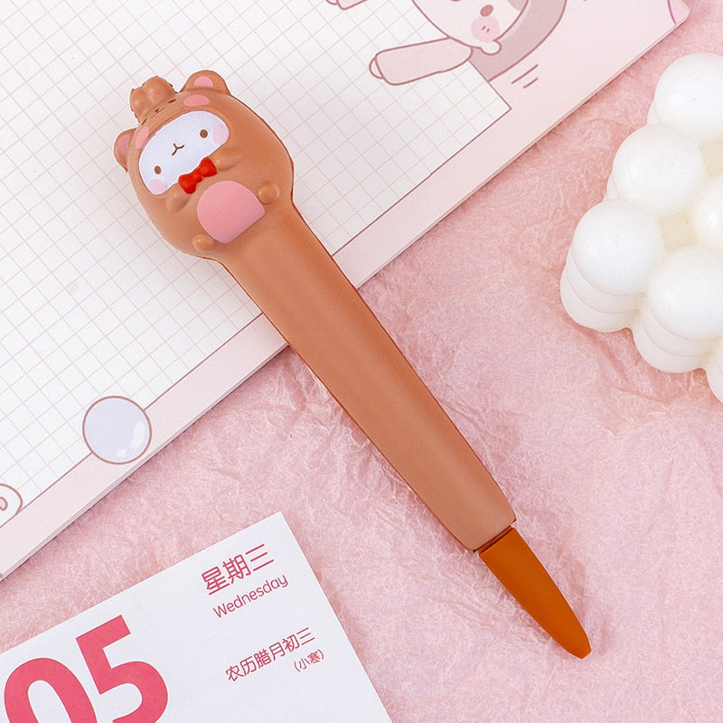 0.5mm Kawaii Animals Stress Relieve Squishy Gel Pen Signature Squeeze Foam Pen Cute School Office Supplies Gift Stationery