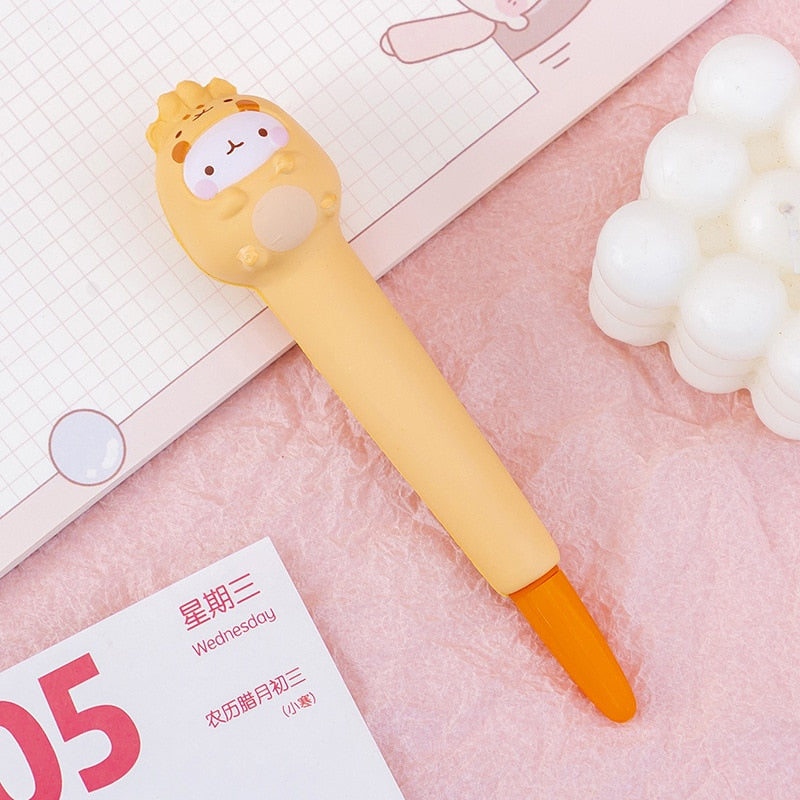 0.5mm Kawaii Animals Stress Relieve Squishy Gel Pen Signature Squeeze Foam Pen Cute School Office Supplies Gift Stationery