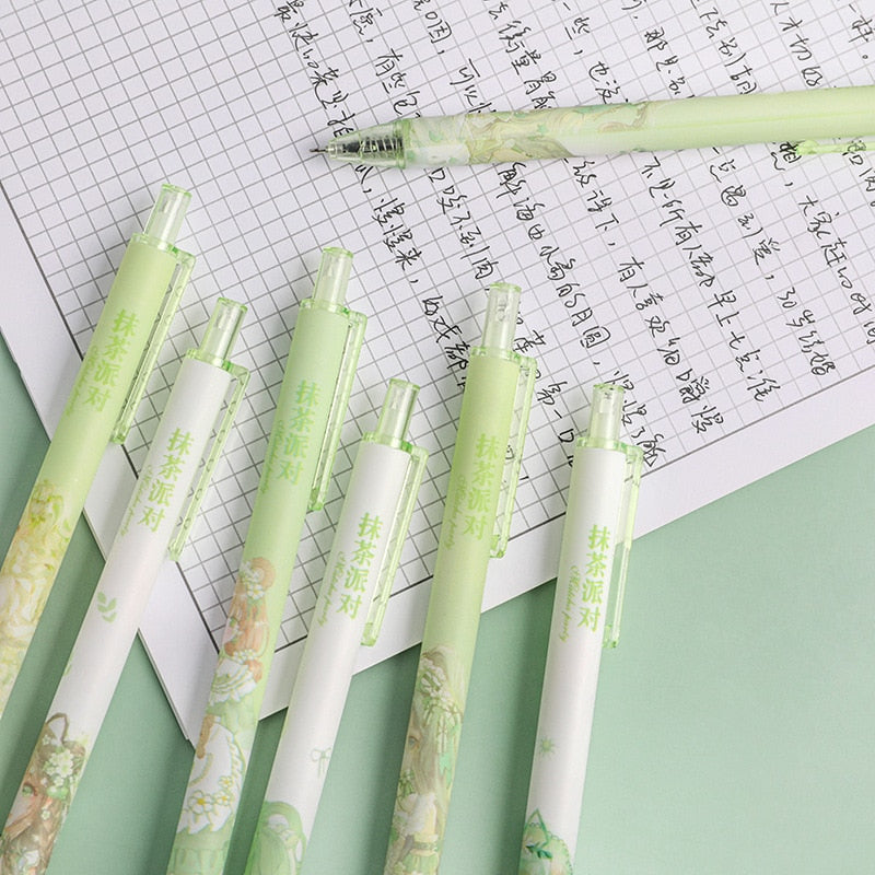 6pcs/set Japanese Stationery Cute Pens Stationary Pens Back To School Korean Stationery Kawaii Gel Pens Office School Supplies