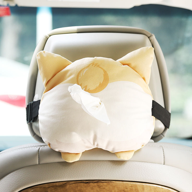 Car Tissue Box Storage Supplies Creative Cute Paper Hanging Corgi Ass Cartoon